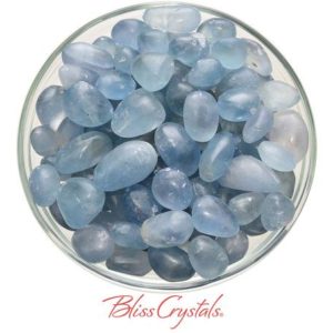 1 Small CELESTITE Tumbled Stone Semi Rough for Angel Blessings #CS56 | Natural genuine stones & crystals in various shapes & sizes. Buy raw cut, tumbled, or polished gemstones for making jewelry or crystal healing energy vibration raising reiki stones. #crystals #gemstones #crystalhealing #crystalsandgemstones #energyhealing #affiliate #ad