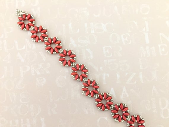 Chain Link Bracelet Beading Tutorial, Superduo Tutorial, Beading Pattern