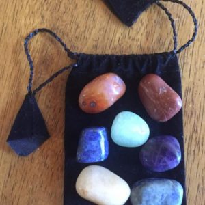 Shop Chakra Stone Sets! Chakra Gemstone Set (7 Stones) in Black Velvet Bag with Chart | Shop jewelry making and beading supplies, tools & findings for DIY jewelry making and crafts. #jewelrymaking #diyjewelry #jewelrycrafts #jewelrysupplies #beading #affiliate #ad