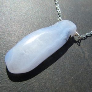 Shop Blue Chalcedony Pendants! Chalcedony Necklace, Blue Chalcedony Pendant, Slice Pendant, Natural Stone, Silver Chain, Pendant Necklace, Gift Under 50  760 | Natural genuine Blue Chalcedony pendants. Buy crystal jewelry, handmade handcrafted artisan jewelry for women.  Unique handmade gift ideas. #jewelry #beadedpendants #beadedjewelry #gift #shopping #handmadejewelry #fashion #style #product #pendants #affiliate #ad