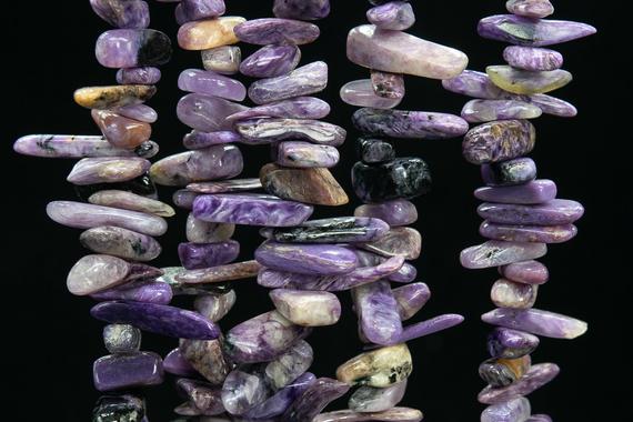Genuine Natural Charoite Gemstone Beads 12-24x3-5mm Multicolor Stick Pebble Chip A Quality Loose Beads (111252)