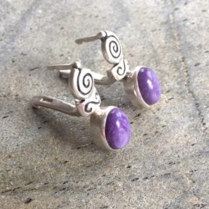 Shop Charoite Jewelry! Charoite Earrings, Natural Charoite, Vintage Earrings, Scorpio Birthstone, Unique Earrings, Silver Earrings, Heirloom Jewellery,Purple Stone | Natural genuine Charoite jewelry. Buy crystal jewelry, handmade handcrafted artisan jewelry for women.  Unique handmade gift ideas. #jewelry #beadedjewelry #beadedjewelry #gift #shopping #handmadejewelry #fashion #style #product #jewelry #affiliate #ad