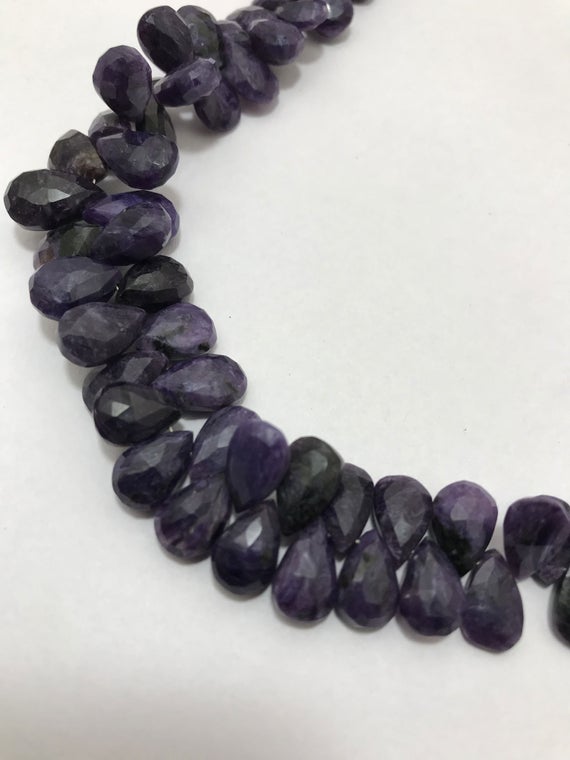 Sugilite Faceted Pears 5x8 To 8x13mm 8 Inches 150 Cts/suglite/faceted Pears/semiprecious Beads/stone Beads/rare Beads/gemstone Beads/beads.