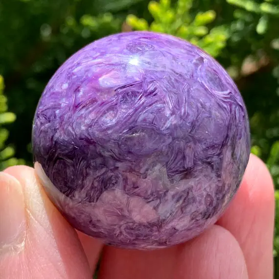 35mm Charoite Sphere - Natural Crystal Ball - Genuine Polished Stone - Healing Crystal - Meditation Stone - Display - Gift- From Russia- 59g