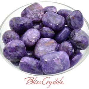 Shop Tumbled Charoite Crystals & Pocket Stones! 1 CHAROITE Tumbled Stone,  Rare Grade A, Healing Crystal and Stone from Russia #CT37 | Natural genuine stones & crystals in various shapes & sizes. Buy raw cut, tumbled, or polished gemstones for making jewelry or crystal healing energy vibration raising reiki stones. #crystals #gemstones #crystalhealing #crystalsandgemstones #energyhealing #affiliate #ad