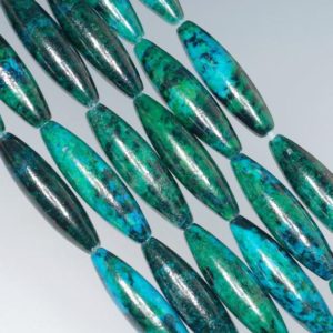 Shop Chrysocolla Beads! 29x8MM  Chrysocolla Quantum Quattro Gemstone Barrel Tube Loose Beads 15 inch Full Strand (90182665-A139) | Natural genuine beads Chrysocolla beads for beading and jewelry making.  #jewelry #beads #beadedjewelry #diyjewelry #jewelrymaking #beadstore #beading #affiliate #ad