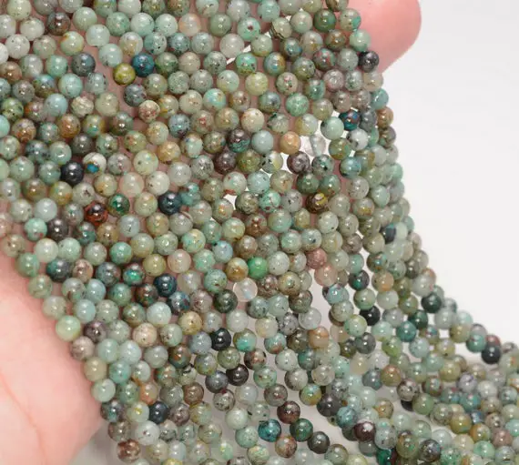 4-5mm Genuine Shattuckite Chrysocolla Gemstone Grade A Round Beads 15 Inch Full Strand Bulk Lot 1,2,6,12 And 50(80009926-a189)