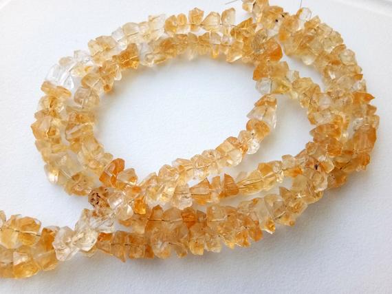 8-10.5mm Raw Citrine Stones, Natural Loose Raw Gemstone, Citrine Rough Beads, Citrine Rough Nuggets For Jewelry 13 Inches - Dvp40