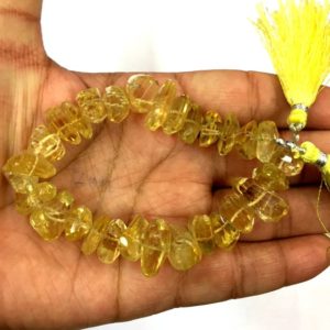 Shop Citrine Chip & Nugget Beads! Natural Stone Citrine Faceted Nugget Beads 10mm Nugget Shape Gemstone Beads 8" Strand | Natural genuine chip Citrine beads for beading and jewelry making.  #jewelry #beads #beadedjewelry #diyjewelry #jewelrymaking #beadstore #beading #affiliate #ad
