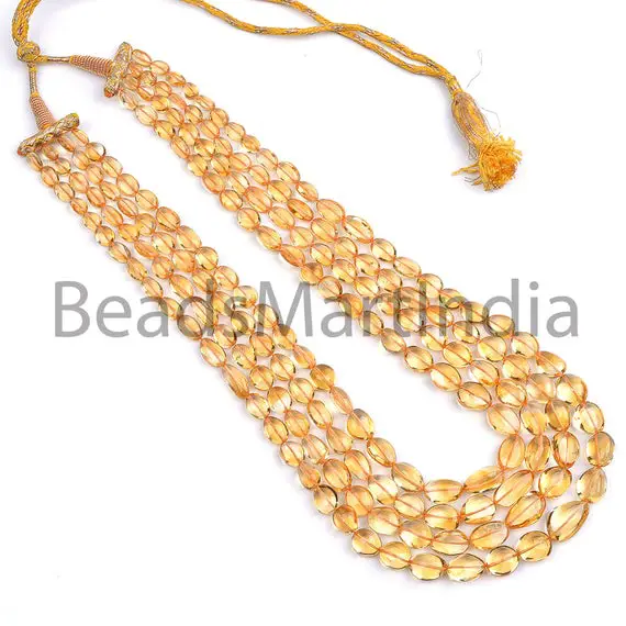 Citrine Smooth Nugget Beads Necklace, 8-13 Mm Citrine Plain Nuggets Beads, Smooth Citrine Beads, Citrine Fancy Shape Necklace