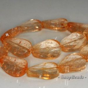 Shop Citrine Faceted Beads! 25x18mm Citrine Quartz Gemstone Twist Faceted Oval Loose Beads 7.5 inch Half Strand (90191289-B17-530) | Natural genuine faceted Citrine beads for beading and jewelry making.  #jewelry #beads #beadedjewelry #diyjewelry #jewelrymaking #beadstore #beading #affiliate #ad