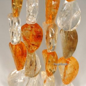 Shop Citrine Faceted Beads! 26x18mm Citrine Smoky Rock Crystal Mix Quartz Gemstone Faceted Twist Oval Loose Beads 7 inch Half Strand (90190986-B38-577) | Natural genuine faceted Citrine beads for beading and jewelry making.  #jewelry #beads #beadedjewelry #diyjewelry #jewelrymaking #beadstore #beading #affiliate #ad