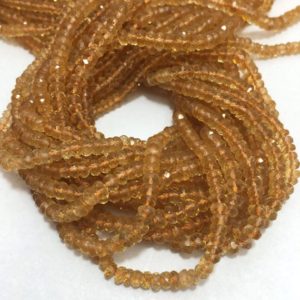 Shop Citrine Faceted Beads! On sale Lot of 5 strand 3 mm Citrine Faceted Rondelle Beads Strand / Gemstone Beads / Faceted Citrine / Wholesale Citrine Strand / Rondelle | Natural genuine faceted Citrine beads for beading and jewelry making.  #jewelry #beads #beadedjewelry #diyjewelry #jewelrymaking #beadstore #beading #affiliate #ad