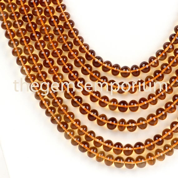 Madeira Citrine Plain Rondelle Necklace(5-7mm), Citrine Smooth Beads, Citrine Plain, Citrine Rondelle Beads, Citrine Plain Rondelle Beads