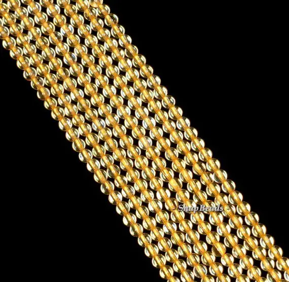 3mm Honey Citrine Gemstone Grade Aaa Deep Yellow Round 3mm Loose Beads 15.5 Inch Full Strand (90143431-107-3g)