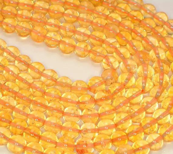 6mm Citrine Quartz Gemstone Yellow Grade Aa Round Loose Beads 15.5 Inch Full Strand (90191303-b16-527)