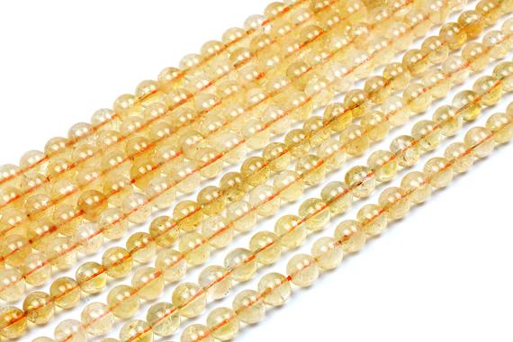 Yellow Orange Citrine Beads,semiprecious Loose Beads,gemstone Beads,round Beads,8mm Beads,natural Beads,non Treated Beads - 16" Full Strand