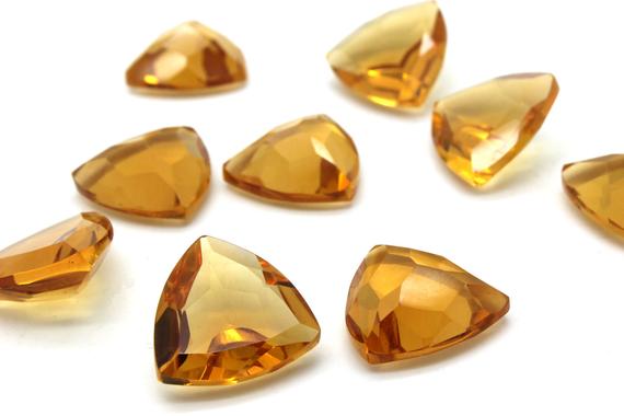 Trillion Gemstone Citrine,triangle Stone,gemstone Faceted Citrine,semiprecious Stones,loose Stones For Jewelry Making - Aa Quality - 1 Pc