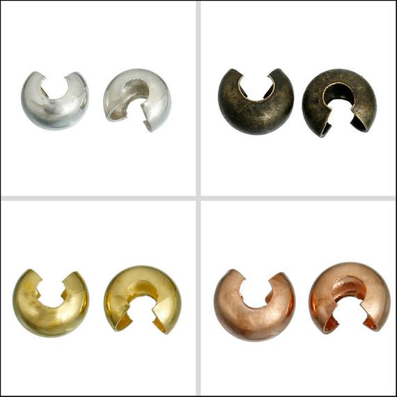 Crimp Covers - 4mm Crimp Cover - Crimp Bead Cover - Crimp Ends - Crimp Beads - 100pcs - Choose Your Color