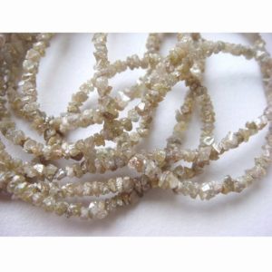 Shop Diamond Chip & Nugget Beads! 3mm To 2mm Champagne Brown Rough Diamond Beads, Natural Raw Uncut Diamond Beads, Sold As 4 Inch/8 Inch/16 Inch Strand, GFJ | Natural genuine chip Diamond beads for beading and jewelry making.  #jewelry #beads #beadedjewelry #diyjewelry #jewelrymaking #beadstore #beading #affiliate #ad