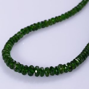 Shop Diopside Necklaces! Chrome Diopside Necklace Russian Empowering Chrome Diopside Faceted Rondelles Necklace / green Necklace / healing And Health Gift For Women | Natural genuine Diopside necklaces. Buy crystal jewelry, handmade handcrafted artisan jewelry for women.  Unique handmade gift ideas. #jewelry #beadednecklaces #beadedjewelry #gift #shopping #handmadejewelry #fashion #style #product #necklaces #affiliate #ad