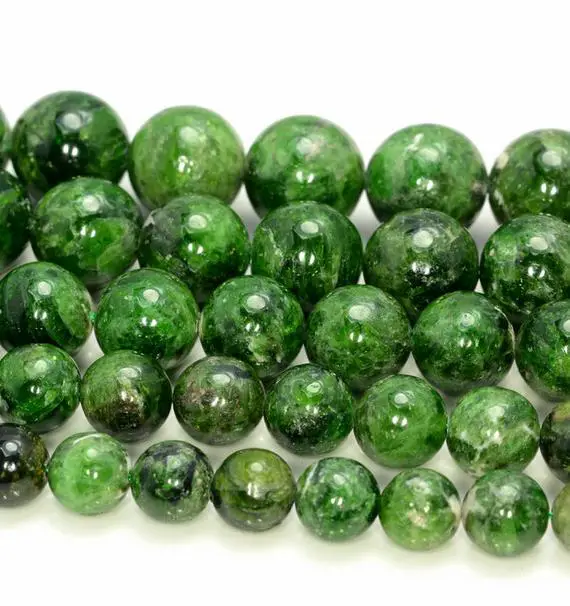 Genuine Natural Chrome Diopside Gemstone Grade A Green 7mm 8mm 9mm 10mm 11mm 12mm 13mm 14mm Round Loose Beads Half Strand (a213)