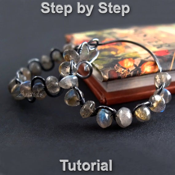Earrings Tutorial Hoops Tutorial Diy Hoops Earrings Wire Wrap Tutorial Wire Wrapped Jewelry Tutorial Beading Tutorial Earrings Pattern Pdf