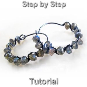 Shop Learn Beading - Books, Kits & Tutorials! Earrings tutorial Hoops tutorial DIY hoops earrings Wire wrap tutorial Wire wrapped jewelry tutorial beading tutorial earrings pattern PDF | Shop jewelry making and beading supplies, tools & findings for DIY jewelry making and crafts. #jewelrymaking #diyjewelry #jewelrycrafts #jewelrysupplies #beading #affiliate #ad