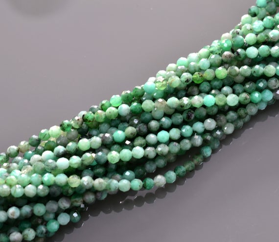 Natural Emerald Beads, 3 Mm Emerald Round Beads, Emerald Faceted Beads, Emerald Gemstone Beads, Emerald Jewelry Making Beads, Loose Beads