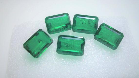 Emerald Colour Doublet Quartz Faceted Octagon Stone/doublet Cut/emerald Quartz/green Doublet/doublet Octagon/emerald/jewelry Making Stone.