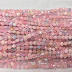 Shop Morganite Faceted Beads! Faceted Multicolor Morganite 4mm Flat Round Cut Grade A Natural Coin Beads 15 inch Jewelry Bracelet Necklace Material Supply | Natural genuine faceted Morganite beads for beading and jewelry making.  #jewelry #beads #beadedjewelry #diyjewelry #jewelrymaking #beadstore #beading #affiliate #ad