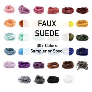 Shop Stringing Material for Jewelry Making! Faux Suede Cord: 3mm Flat Microsuede String, Red Orange Yellow Green Blue Purple Pink Brown Grey Black White, Light Dark, Ships from USA! | Shop jewelry making and beading supplies, tools & findings for DIY jewelry making and crafts. #jewelrymaking #diyjewelry #jewelrycrafts #jewelrysupplies #beading #affiliate #ad
