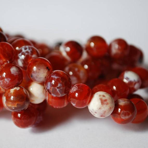 Fire Agate Round Beads - 4mm, 6mm, 8mm, 10mm Sizes - 14" Strand - Gemstone Beads For Jewellery Making | Crystal Beads Fire Agate Round Beads - 4mm, 6mm, 8mm, 10mm Sizes - 14" Strand - Gemstone Beads For Jewellery Making | Crystal Beads