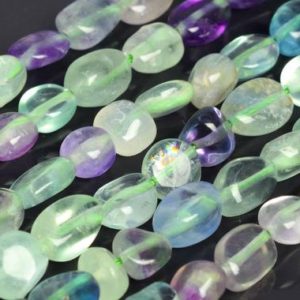 Shop Fluorite Beads! Genuine Natural Multicolor Fluorite Loose Beads Pebble Nugget Shape 7-9mm | Natural genuine beads Fluorite beads for beading and jewelry making.  #jewelry #beads #beadedjewelry #diyjewelry #jewelrymaking #beadstore #beading #affiliate #ad