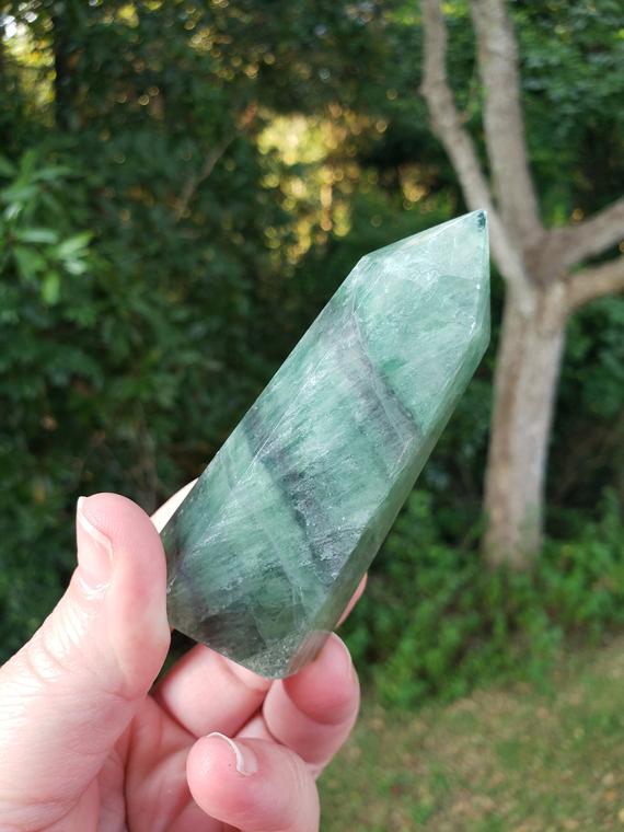 Green Fluorite Point - Reiki Charged - Powerful Energy - Mental Clarity - Adhd Support - Crystal For Students - Absorbs Negative Energy - #6