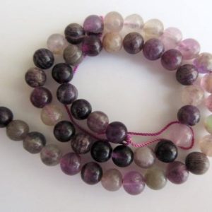 Shop Fluorite Round Beads! Fluorite Large Hole Gemstone beads, 8mm Fluorite Smooth Round Beads, Drill Size 1mm, 15 Inch Strand, GDS554 | Natural genuine round Fluorite beads for beading and jewelry making.  #jewelry #beads #beadedjewelry #diyjewelry #jewelrymaking #beadstore #beading #affiliate #ad