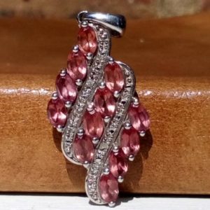 Shop Garnet Pendants! Natural Malayan Garnet pendant in platinum over 925 silver | Natural genuine Garnet pendants. Buy crystal jewelry, handmade handcrafted artisan jewelry for women.  Unique handmade gift ideas. #jewelry #beadedpendants #beadedjewelry #gift #shopping #handmadejewelry #fashion #style #product #pendants #affiliate #ad