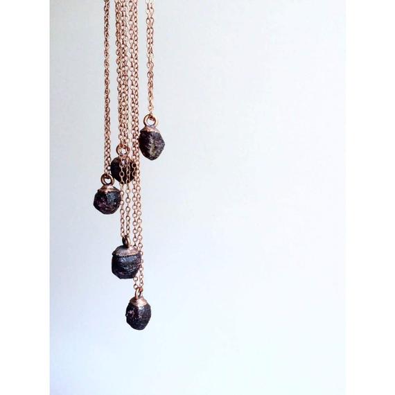 Real Garnet Necklace | Garnet Crystal Necklace | Birthstone Necklace | Rough Garnet Crystal Pendant | Sterling Garnet Necklace