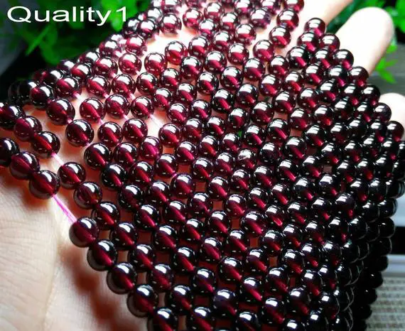 15.5" Wine Red Garnet 6mm Round Beads , Red Color 6mm Natural Gemstone, Semi-precious Stone, Small Transparent Garnet, Gemstone Wholesaler