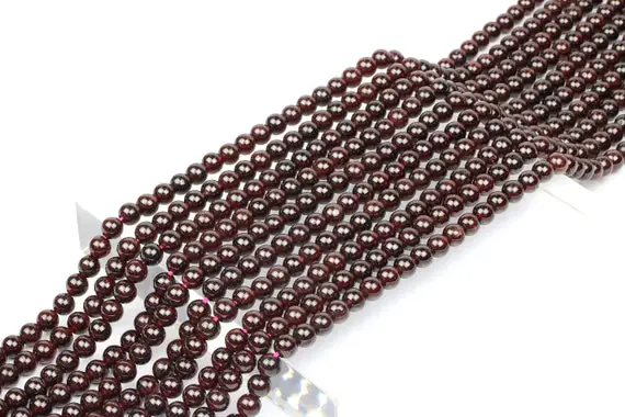 Garnet Beads,round Beads,january Birthstone Beads,gemstone Beads,garnet Gem Beads,loose Beads Diy - 16" Strand
