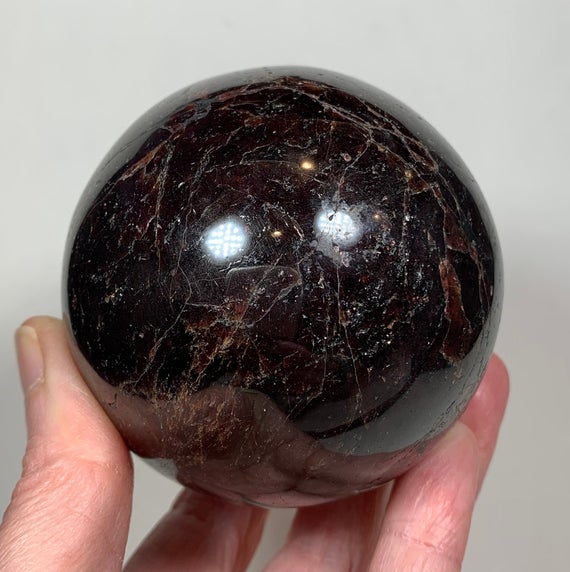74mm Garnet Sphere - Garnet Ball - Natural Crystal - Polished - Healing Crystal - Meditation Stone - Collectible - Display- From India- 850g