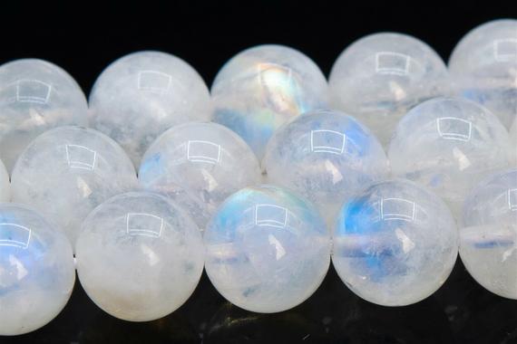 Grade Aa Rainbow Moonstone Beads Blue Flash Round Genuine Natural Gemstone 3mm 4mm 5mm 6mm 7mm 8mm