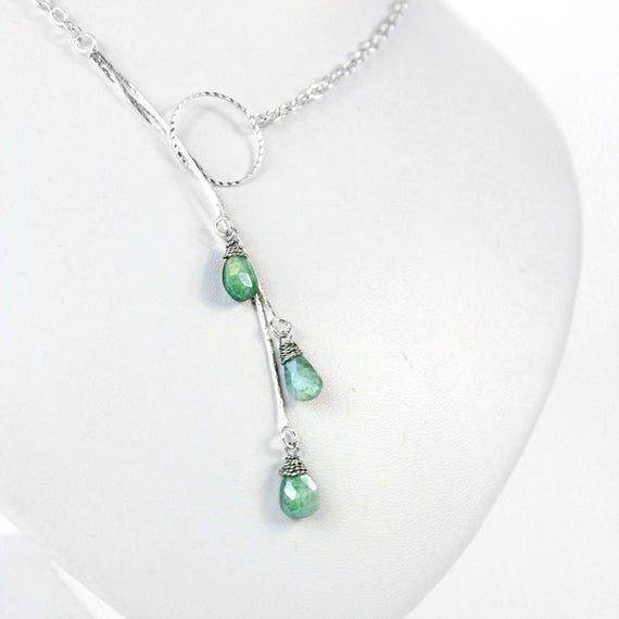 Green Alexandrite Necklace Birthday June Birthstone, Mystic Celestial Jewelry Layered And Long Low Back Necklace Mother In Law Gift Daughter