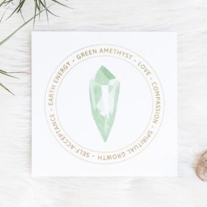 Shop Printable Crystal Cards, Pages, & Posters! Green Amethyst Jewelry Card – Printable Display Card – Crystal Meaning Card – Gift Box Insert – Healing Crystal Jewelry Tag – Package Insert | Shop jewelry making and beading supplies, tools & findings for DIY jewelry making and crafts. #jewelrymaking #diyjewelry #jewelrycrafts #jewelrysupplies #beading #affiliate #ad
