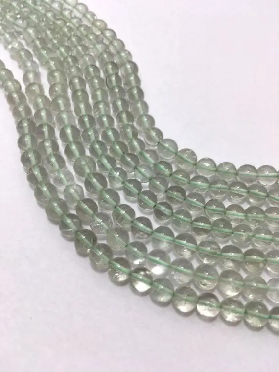 6mm Green Amethyst Plain Smooth Round Gemstone Beads Semiprecious Stone Natural Amethyst Round Wholesale Loose Strands For Creative Designs