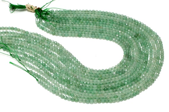 Green Aventurine Faceted Round Beads,green Beads,gemstone Beads,aventurine Beads,loose Beads,semiprecious Beads - 16" Full Strand