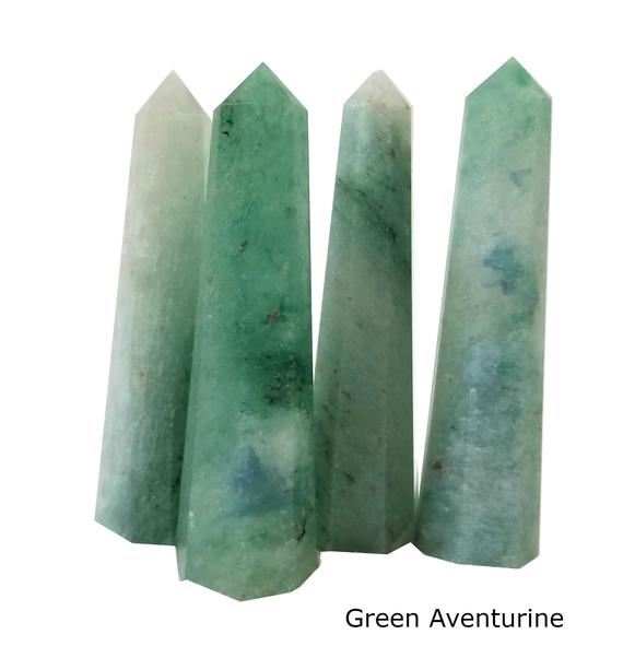 1 Green Aventurine Tower Wand Point, Green Aventurine Crystal Polished, Grade "a" Green Aventurine Crystal