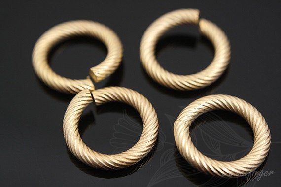 H425-10ea/100ea, Matt Gold Plated 2*12mm Jump Ring, Open Link