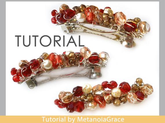 Hair Clip Tutorial, French Barrette Tutorial, Beading Pattern, Hair Accessories, Beaded Hair Clip, Hair Clip Pattern, Barrette Pattern