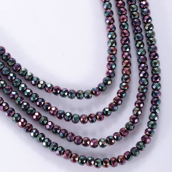 Hematite Beads Rainbow Stones Multi Color Beads For Jewelry Making Gemstone Beads 4 Mm Colorful Hematite Beads